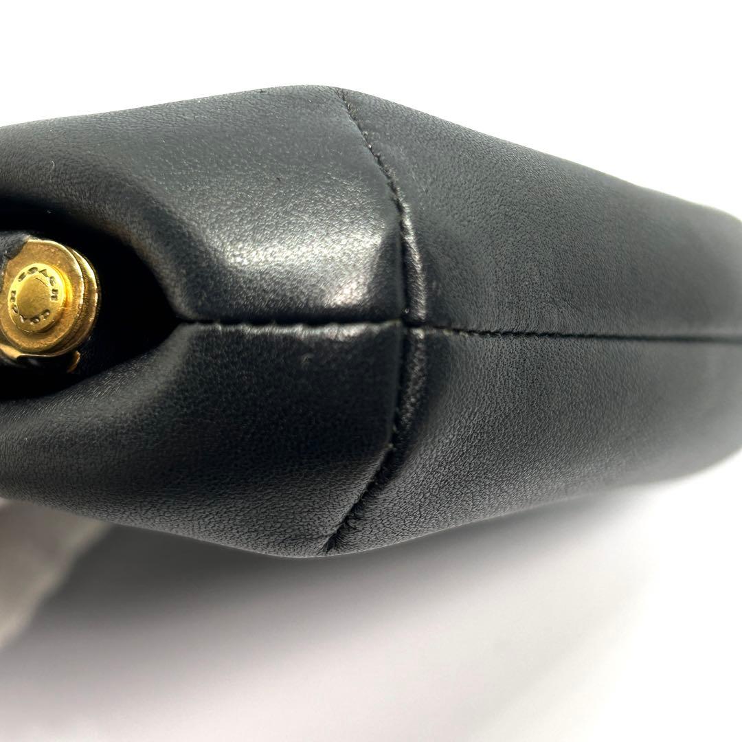 COACH レザー キスロック がま口 ケース 財布 黒 68326