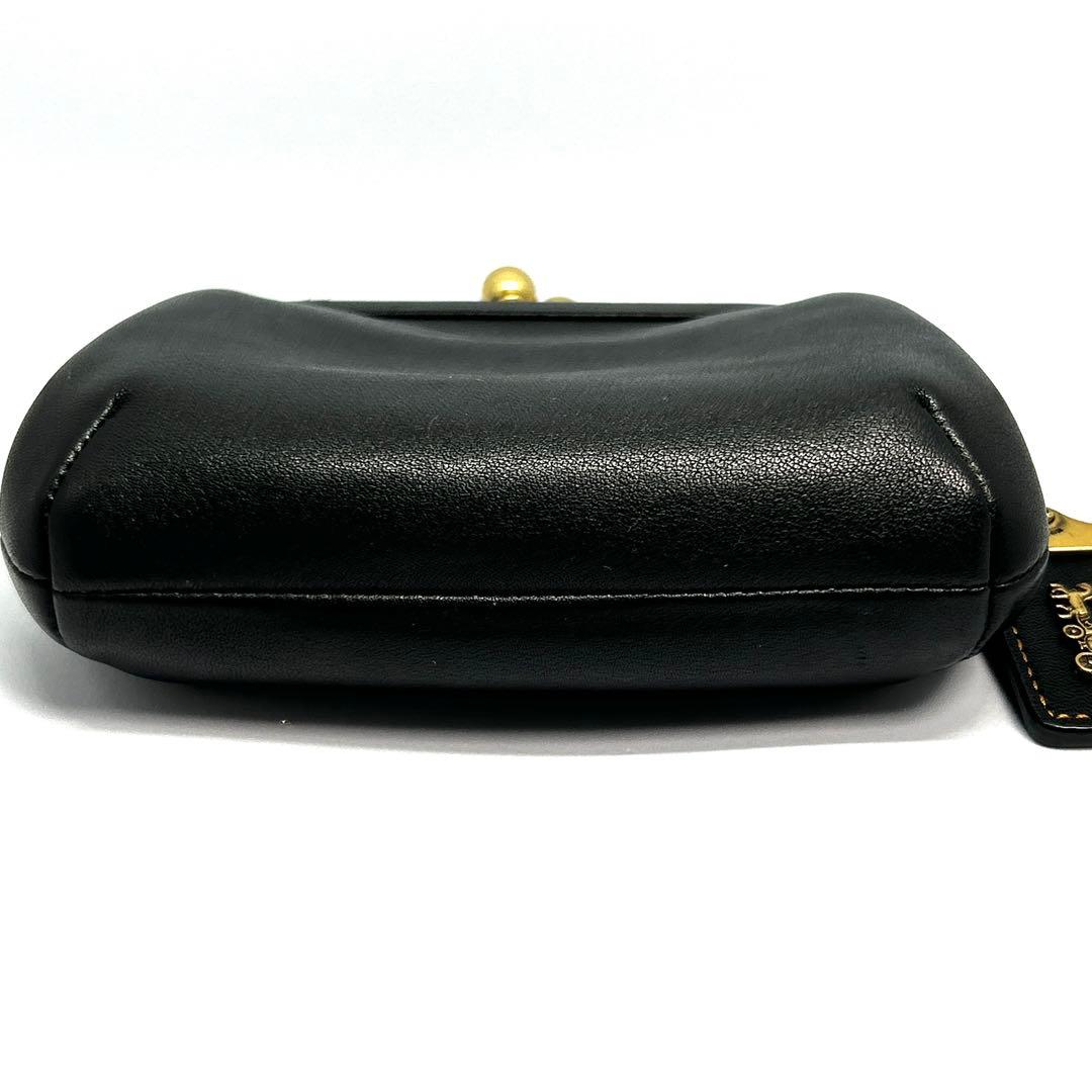 COACH レザー キスロック がま口 ケース 財布 黒 68326
