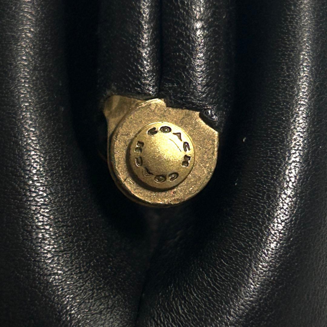 COACH レザー キスロック がま口 ケース 財布 黒 68326