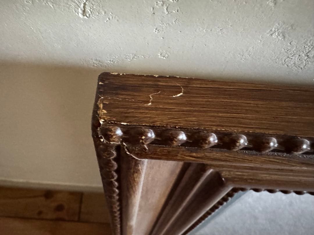 【Laura Ashley】ブラウン木製壁掛け鏡 ミラー アンティーク