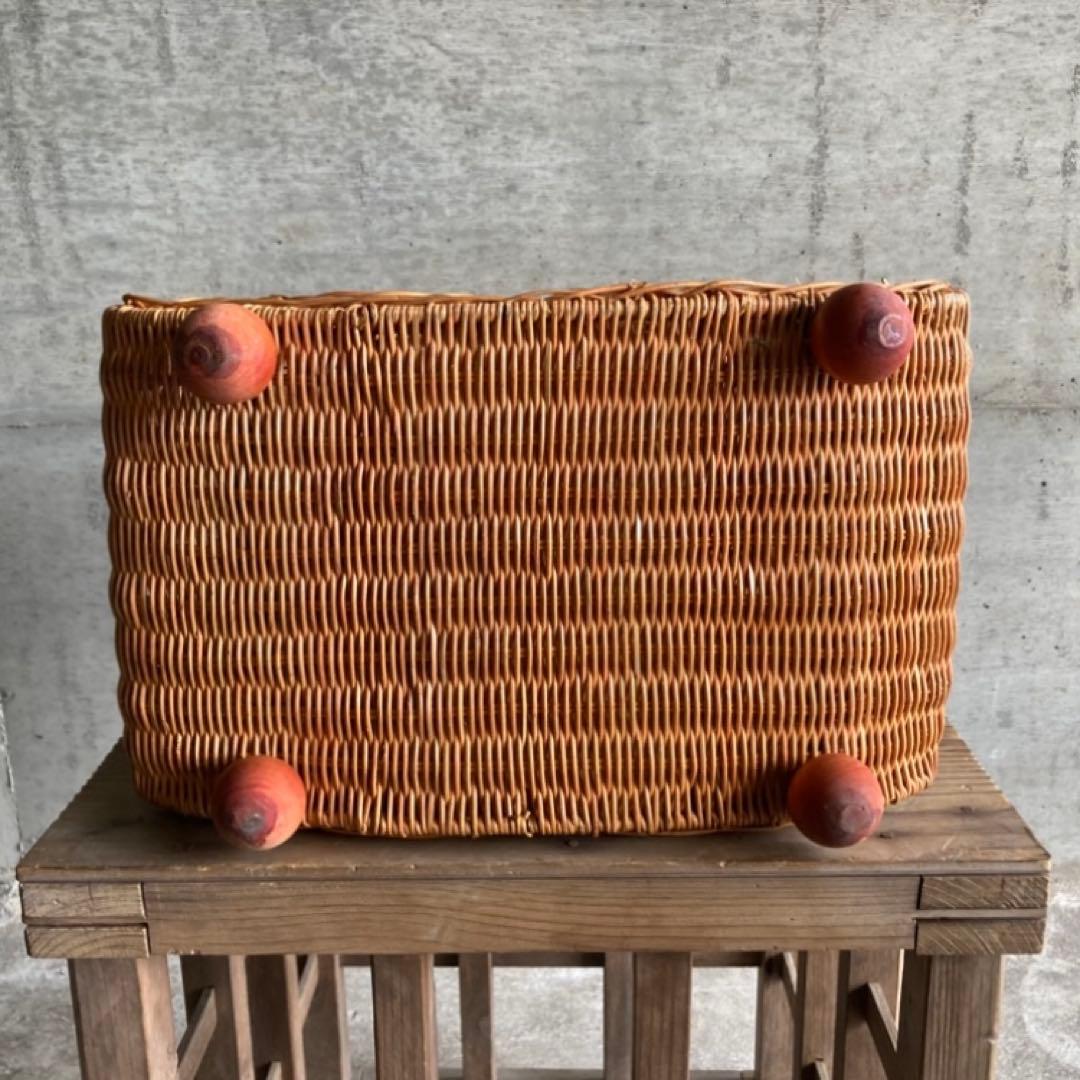 ワイン ボトル ホルダー ラック 籠 ポット 台 収納 籐 ラタン 木製 レトロ