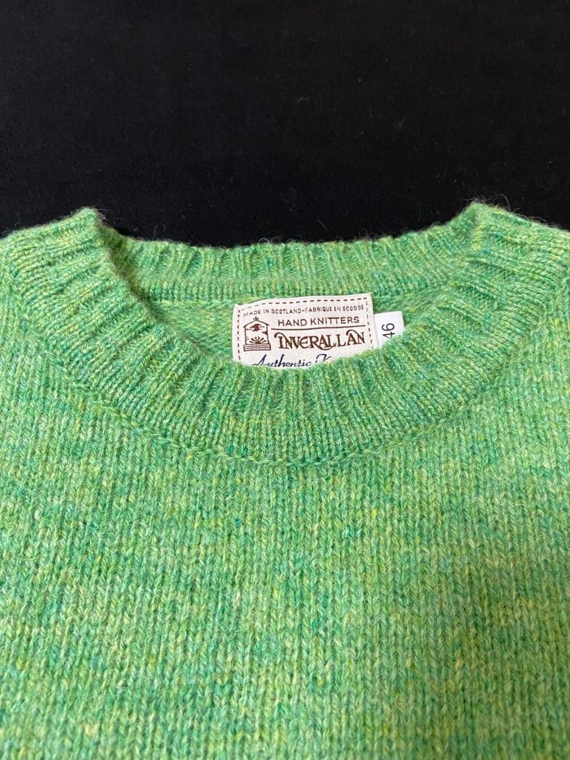 INVERALLAN シェットランドセーター セットインスリーブ 英国製　ミント