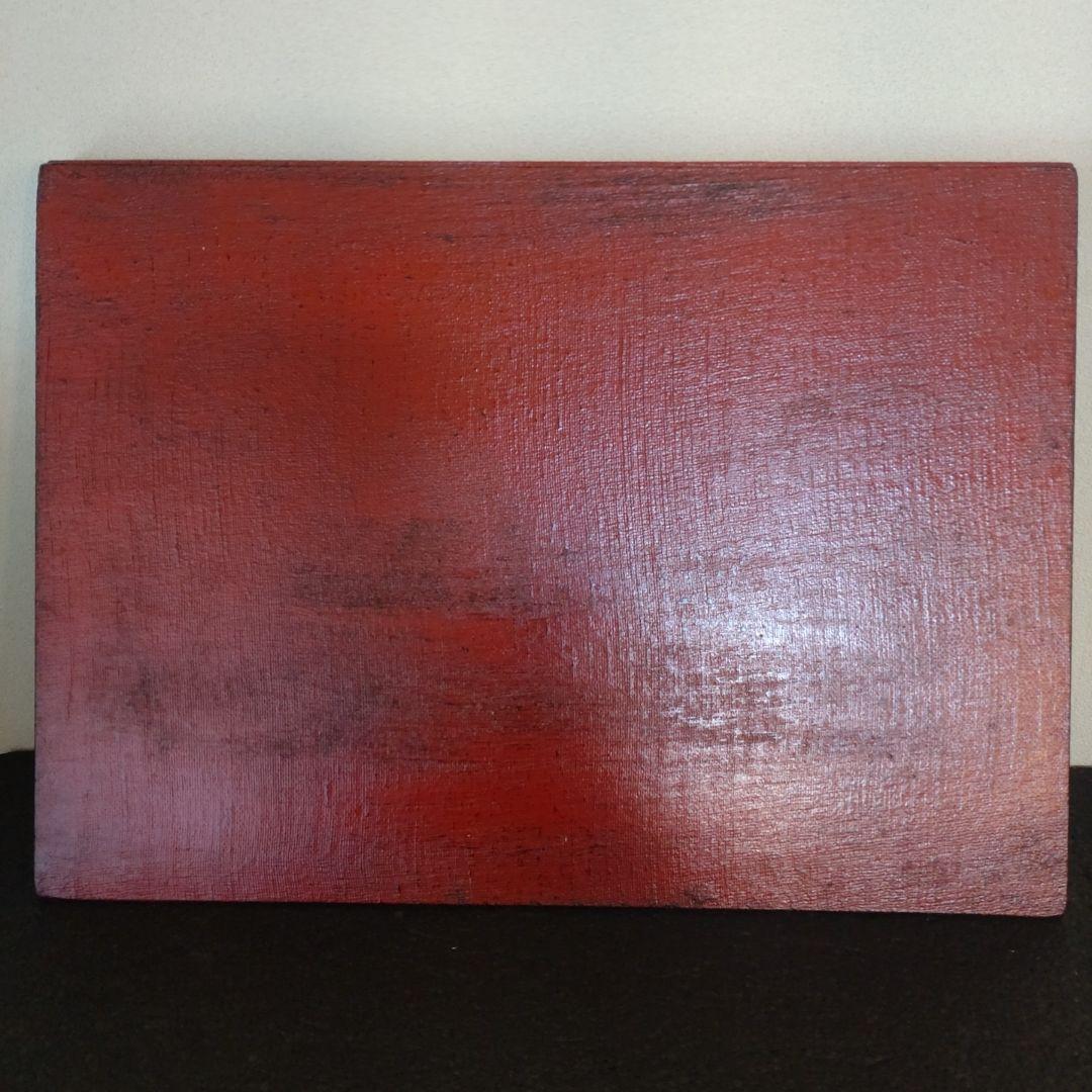 未使用!!両面使える布貼り木製漆塗り長角敷膳 4枚（根来塗り・曙塗り）