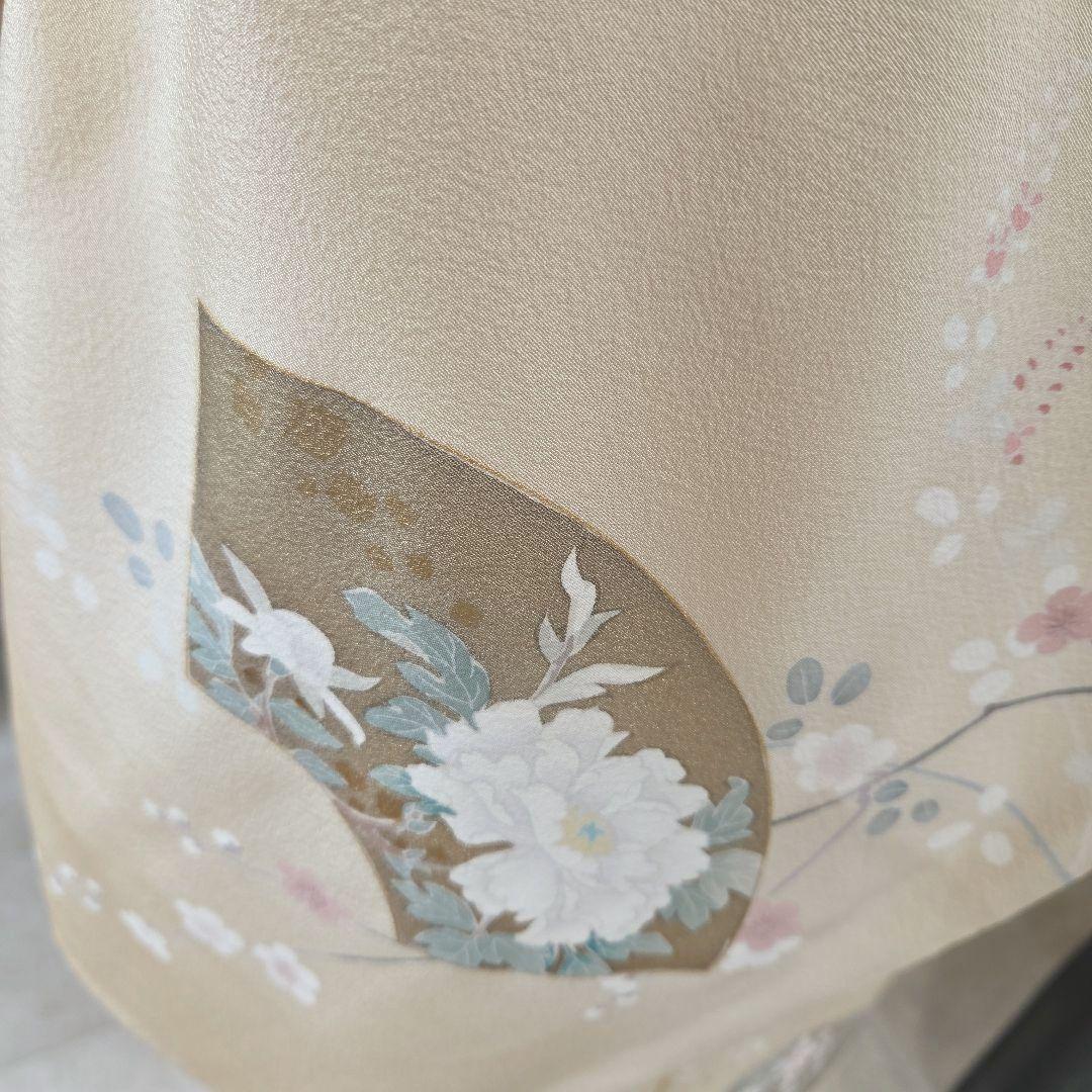 トールサイズ作家物付け下げ訪問着4点フルセット、着物、袋帯、帯締め、帯揚げ