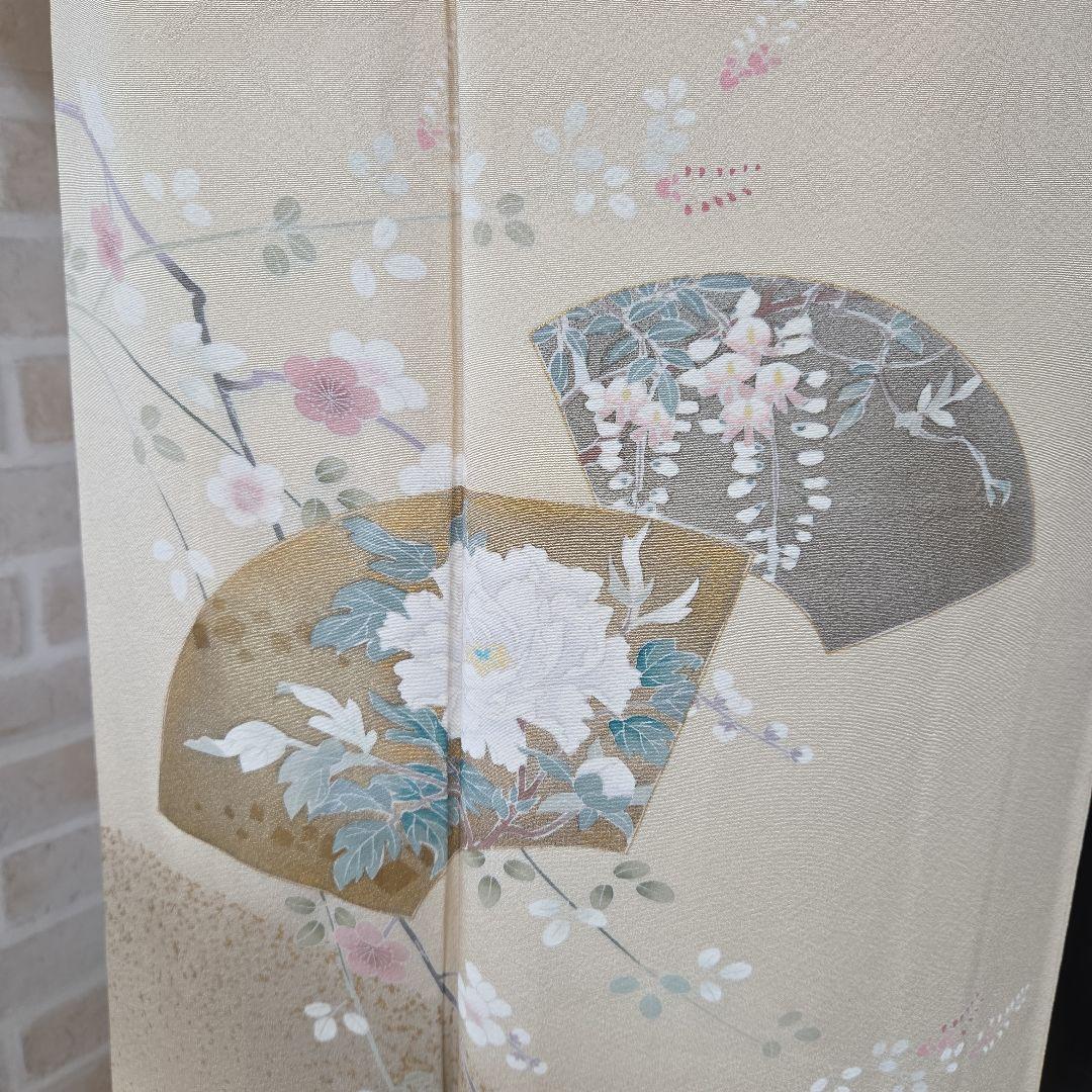 トールサイズ作家物付け下げ訪問着4点フルセット、着物、袋帯、帯締め、帯揚げ