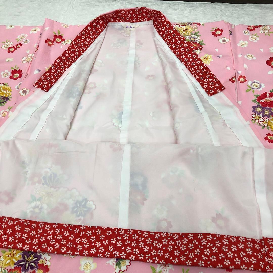 七五三　女の子　7歳　花夢二ブランド 着物　帯　小物　セット　四つ身