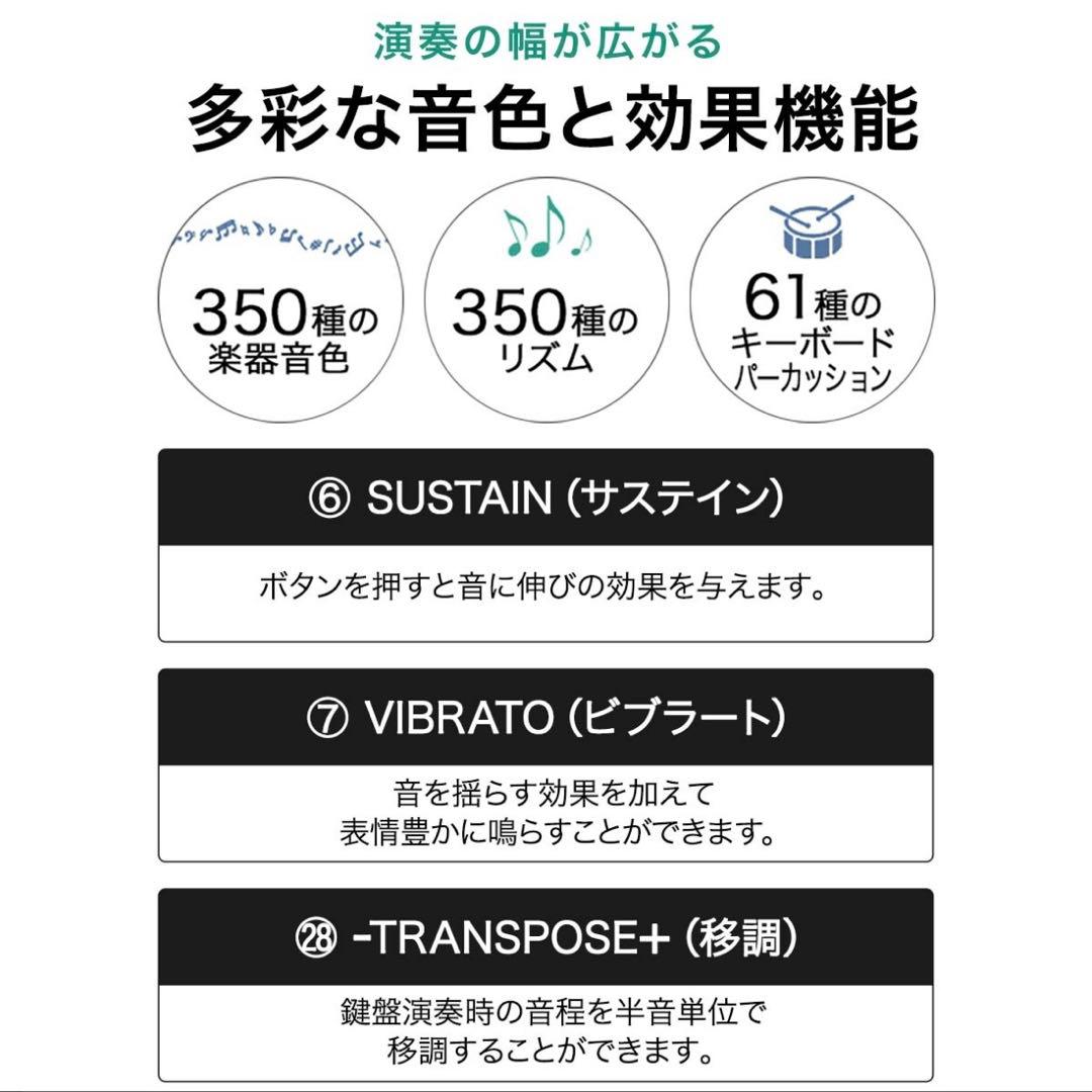 電子キーボード 61鍵盤 初心者 入門用 練習モード