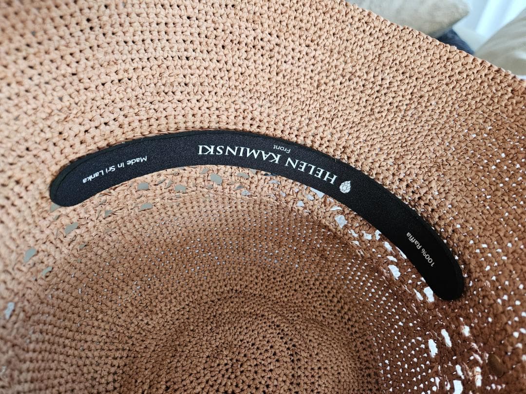 ◆ヘレンカミンスキー【未使用】レアなラフィアハット 一点もの！4万 プリム幅8㎝