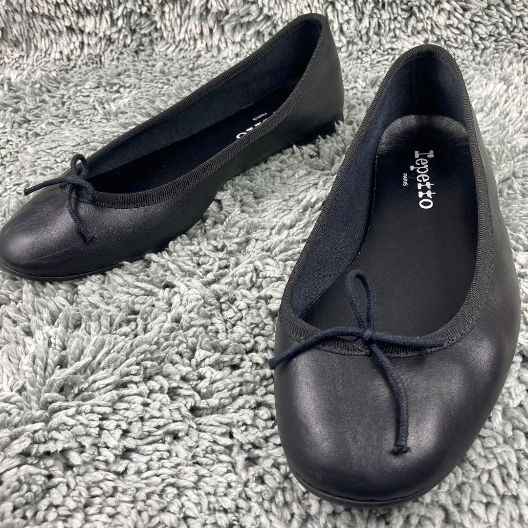 極美品 repettoバレエシューズ リリ ブラック23cm LILI レザー